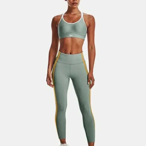 Under Armour "UA Meridian shine" yoga stretch green and yellow ankle leggings  S